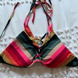 Billabong Striped Bikini Top